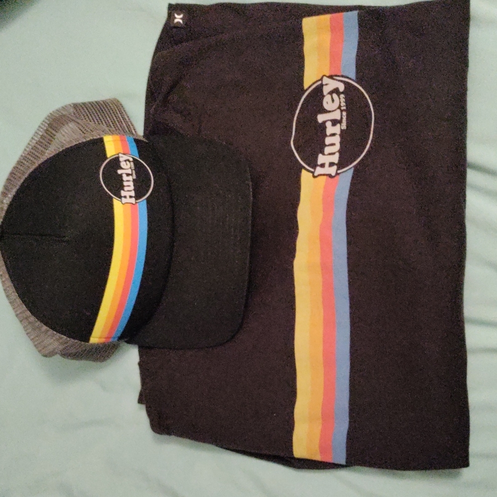 🌈HURLEY🏳️‍🌈PRIDE SHIRT🌊&HAT SET